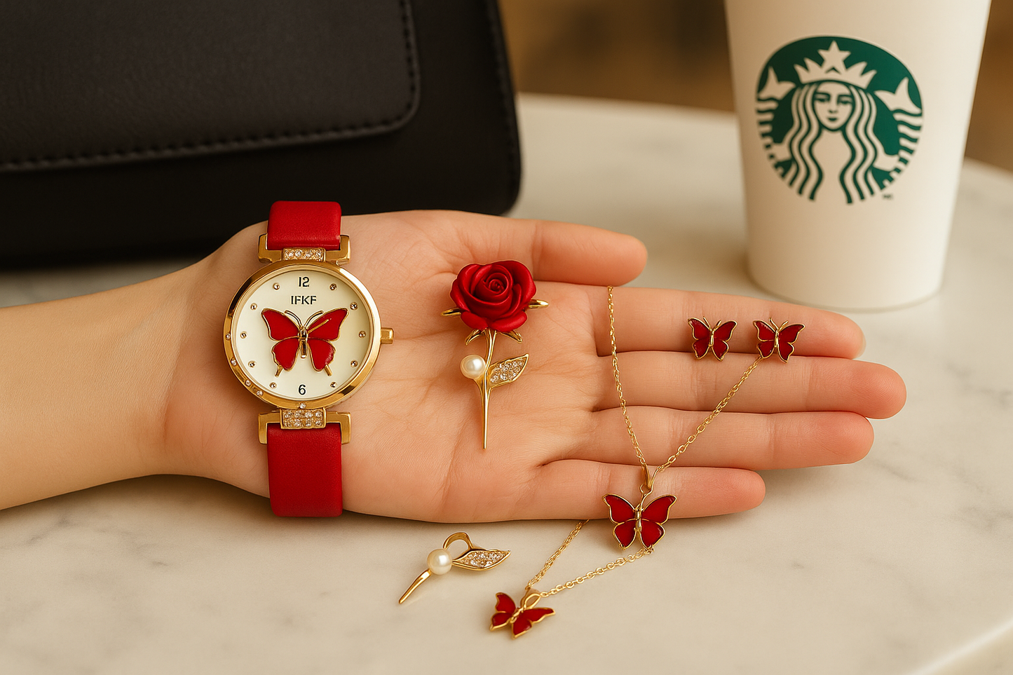 Set MOONGRASS Mariposa – Reloj + Joyería